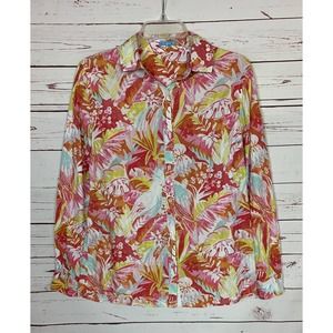 J. McLaughlin Multicolor Floral Button Down Shirt